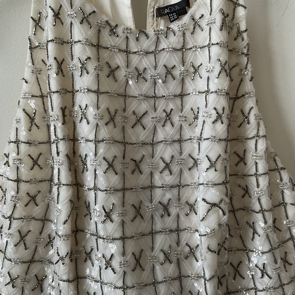 Raoul Elegant Black & Ivory Halter Beaded Gown Dress Size 10 New With Tags - Picture 8 of 14